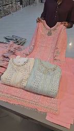 Luxury Chiffon Embroidered 3PC Ready to Wear Suit With Viscose Trouser