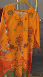 SWISS SILK PRINTED KAFTAN 2PC