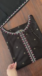 Premium Lawn Sequence Embroidered 3PC Suit With Embroidered Farshi & Chiffon Dupatta