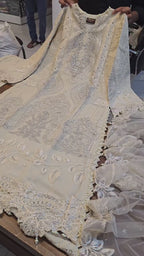 Luxury Organza A-Line 3PC Ready to Wear Formal Suit With Net Dupatta