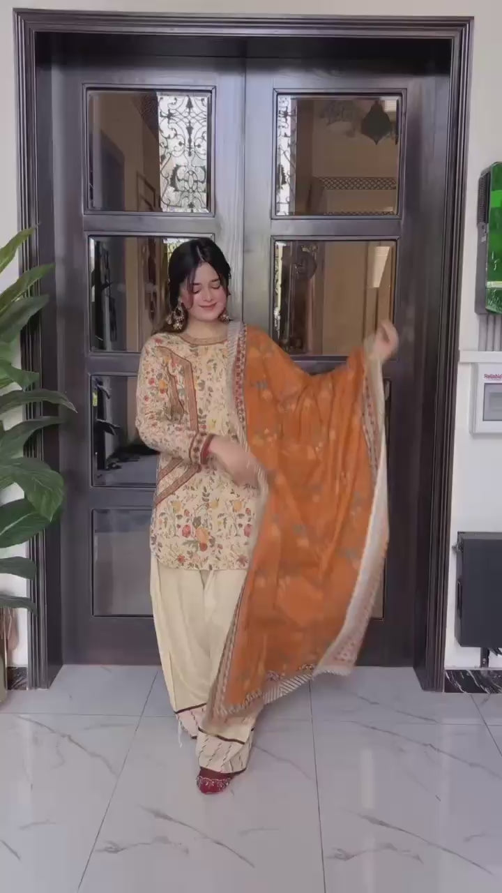 Mehar lawn 3pc ( farshi shalwar )