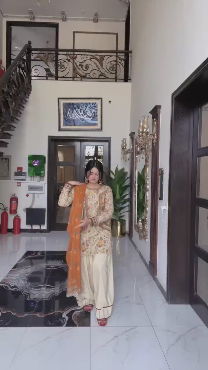 Mehar lawn 3pc ( farshi shalwar )