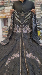 Restocked Royal Organza Open Long Frock 3PC Ready to Wear Formal Suit