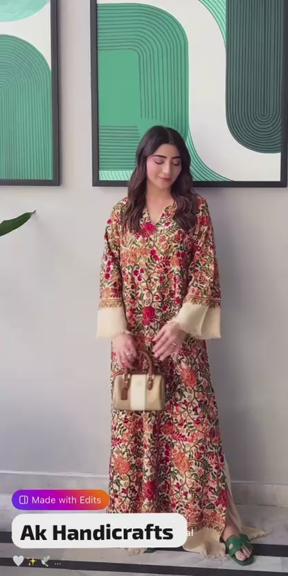 KASHMIRI PASHMINA EMBROIDERED KAFTAN