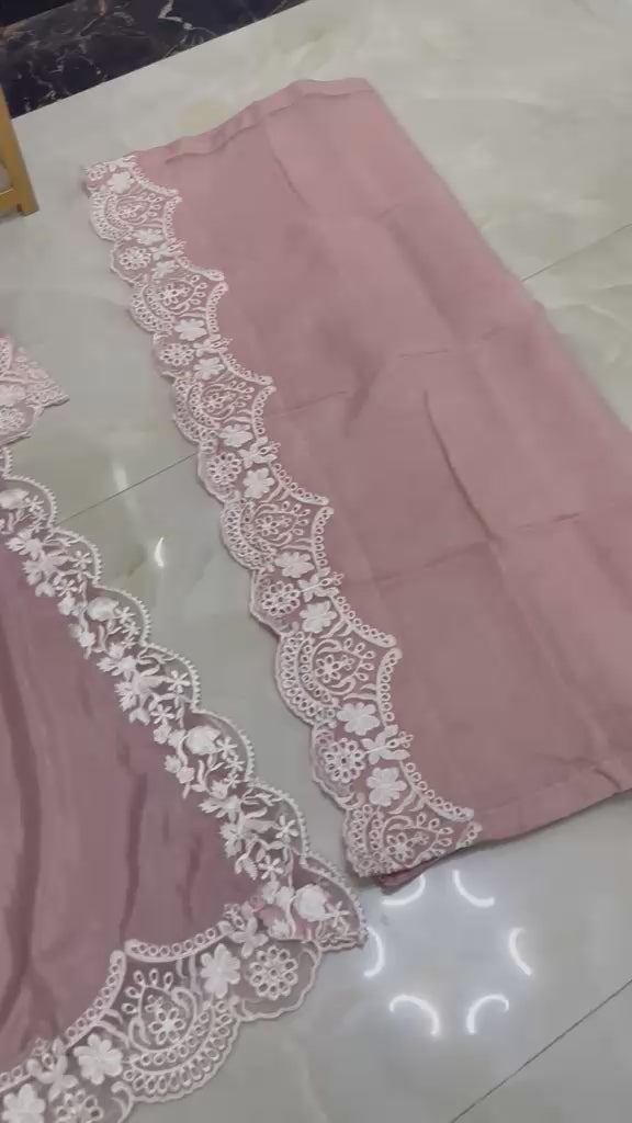 Pure Silk Embroidered 3PC Ready To Wear Suit