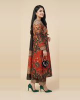 Zahras Printed 3PC stitched suit - side view